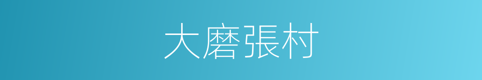 大磨張村的同義詞