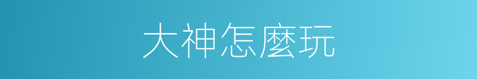 大神怎麼玩的同義詞
