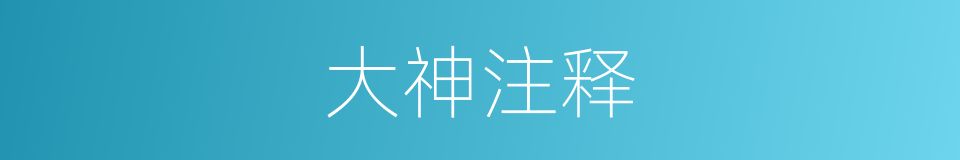大神注释的意思