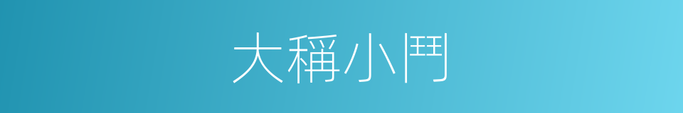 大稱小鬥的意思
