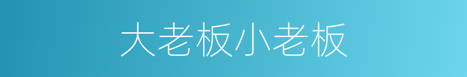 大老板小老板的同义词