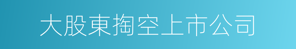 大股東掏空上市公司的同義詞