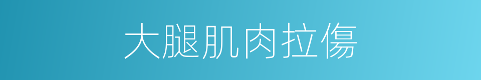 大腿肌肉拉傷的同義詞