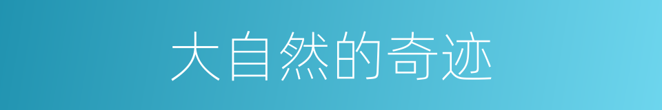 大自然的奇迹的同义词