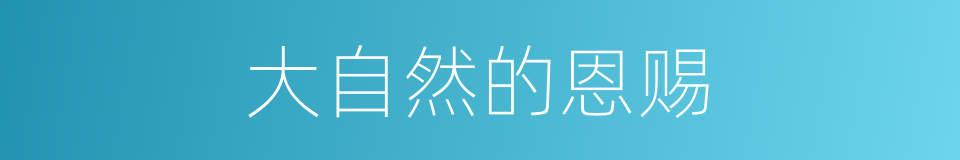 大自然的恩赐的同义词