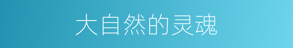 大自然的灵魂的同义词