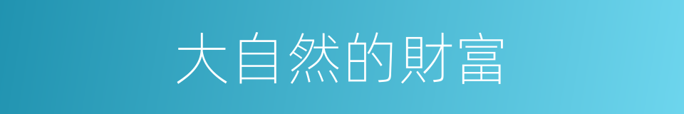 大自然的財富的同義詞