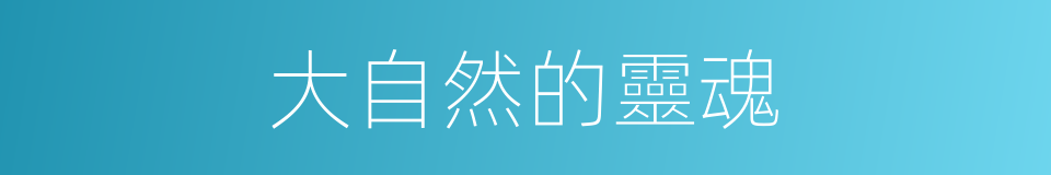 大自然的靈魂的同義詞