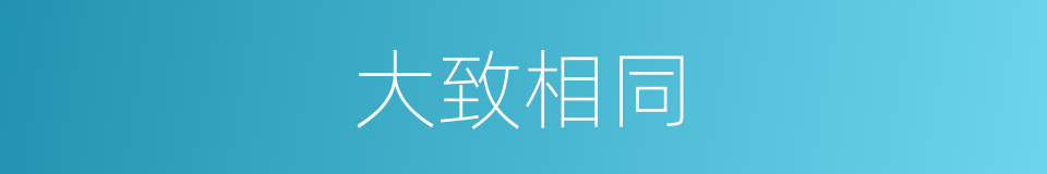 大致相同的意思