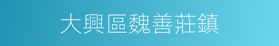 大興區魏善莊鎮的同義詞
