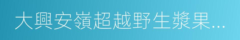 大興安嶺超越野生漿果開發有限責任公司的同義詞