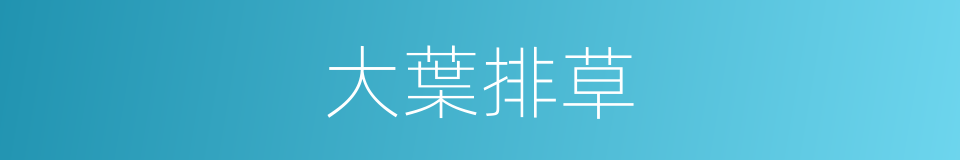 大葉排草的同義詞