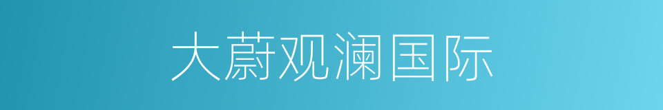 大蔚观澜国际的同义词