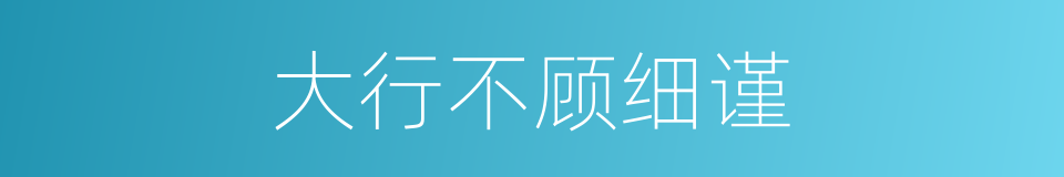 大行不顾细谨的意思