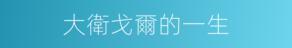 大衛戈爾的一生的同義詞
