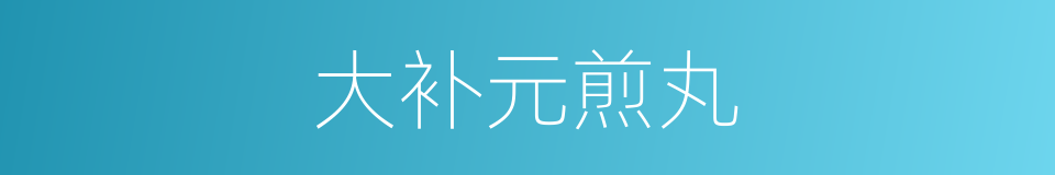 大补元煎丸的同义词