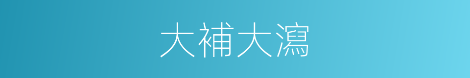 大補大瀉的意思
