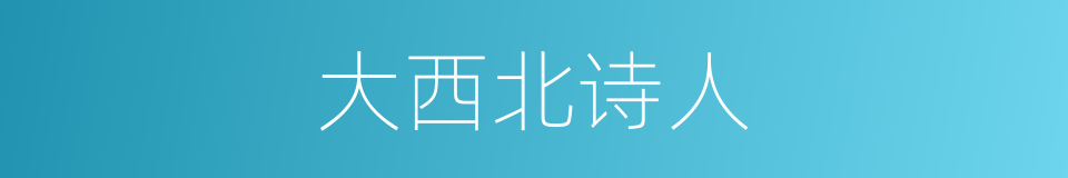大西北诗人的同义词