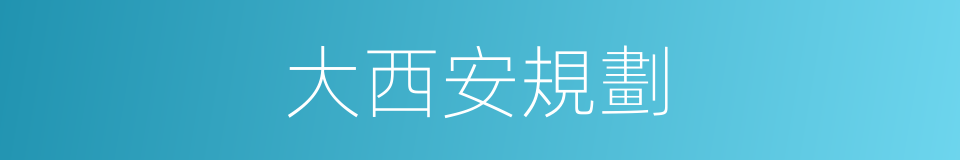 大西安規劃的同義詞