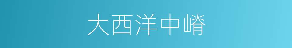 大西洋中嵴的同义词