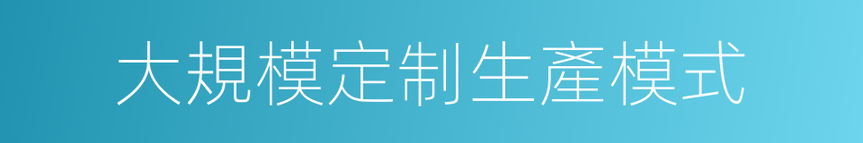 大規模定制生產模式的同義詞