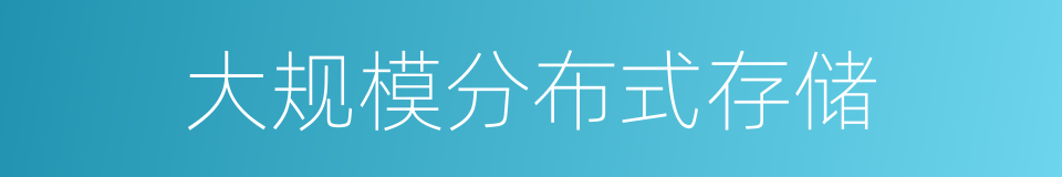 大规模分布式存储的同义词