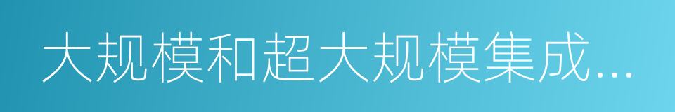 大规模和超大规模集成电路的同义词