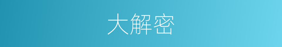 大解密的同义词