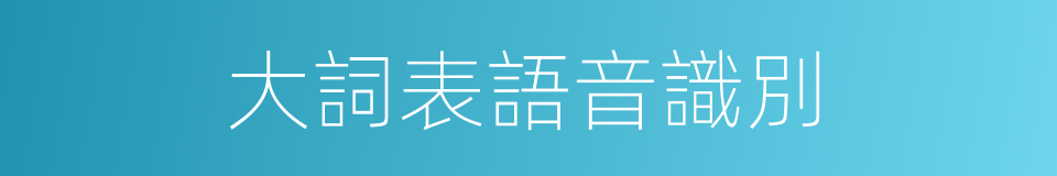 大詞表語音識別的同義詞