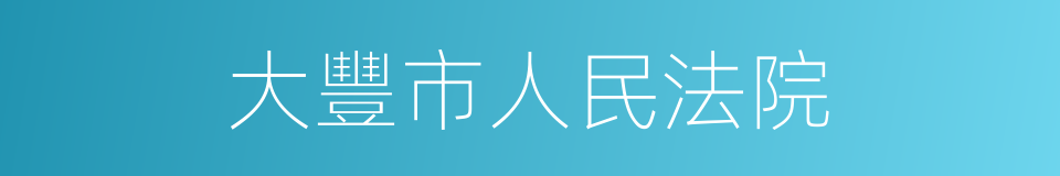 大豐市人民法院的同義詞