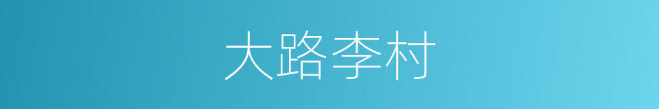 大路李村的同义词