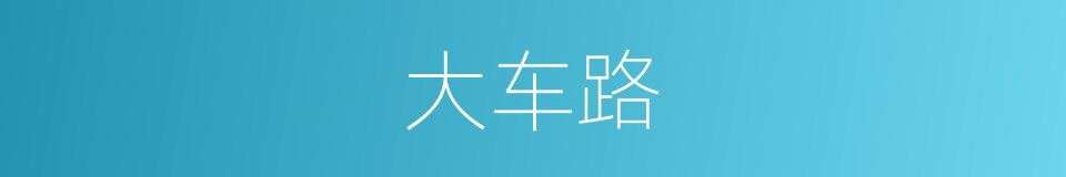 大车路的同义词