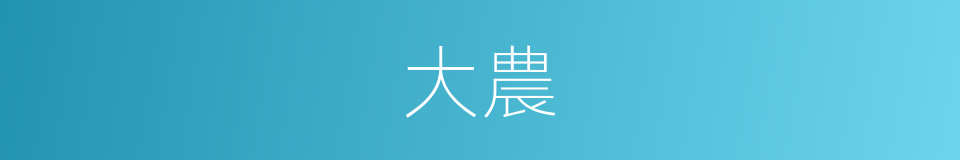 大農的意思