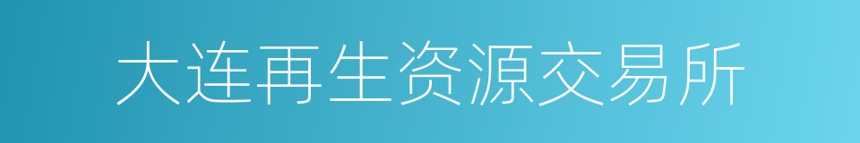 大连再生资源交易所的同义词