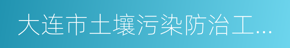 大连市土壤污染防治工作方案的同义词