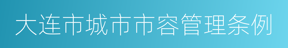 大连市城市市容管理条例的同义词