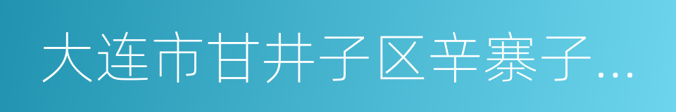 大连市甘井子区辛寨子街道的同义词