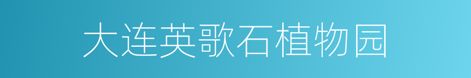大连英歌石植物园的同义词