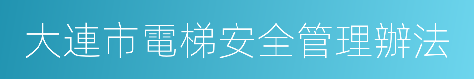 大連市電梯安全管理辦法的同義詞