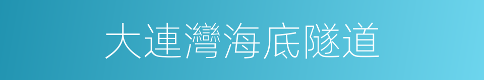 大連灣海底隧道的同義詞