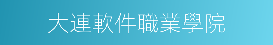 大連軟件職業學院的同義詞