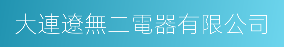 大連遼無二電器有限公司的同義詞