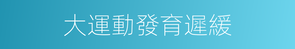 大運動發育遲緩的同義詞