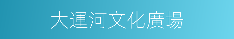 大運河文化廣場的同義詞