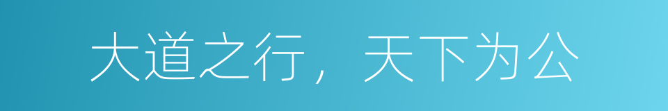 大道之行，天下为公的同义词