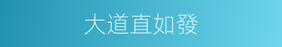 大道直如發的同義詞