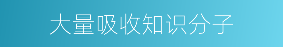 大量吸收知识分子的同义词