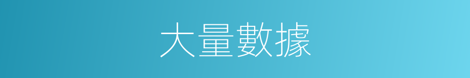 大量數據的同義詞