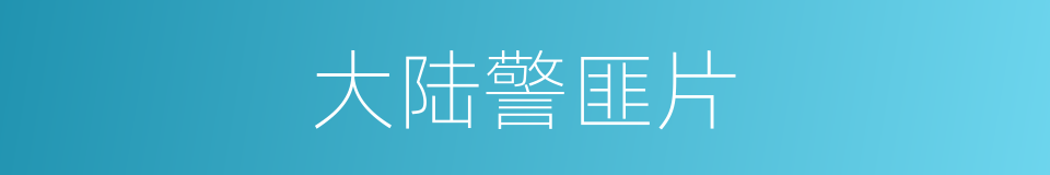 大陆警匪片的同义词