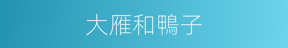 大雁和鴨子的同義詞